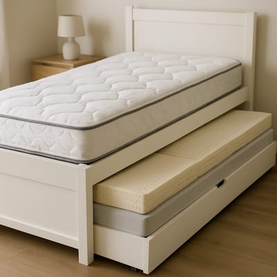 Tipos e materiais: espuma, molas e látex na cama auxiliar